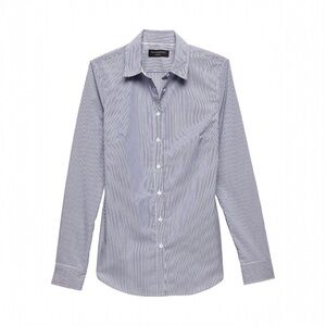 Banana Republic Women’s Petite Stripe Tailored Long Sleeve Button Down Shirt 12P